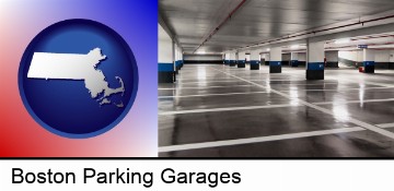 an empty parking garage in Boston, MA