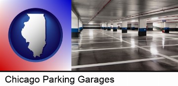 an empty parking garage in Chicago, IL