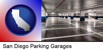 an empty parking garage in San Diego, CA