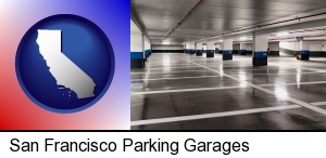 San Francisco, California - an empty parking garage