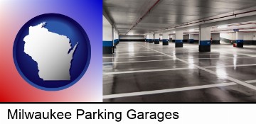 an empty parking garage in Milwaukee, WI